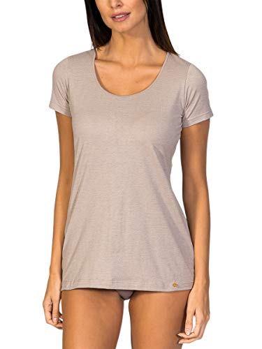 ZD ZERO DEFECTS | Camiseta Interior Mujer Soja | Manga Corta y Confort Transpirable | Talla: 40 - Color: Visón