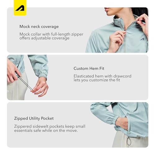 Image of Boldfit Windcheater Jacket for Women, Lightweight & Wind-Resistant with Reflective Cool Jacket for Women, Relaxed Fit-Stylish Windbreaker for Outdoor with Zipper Pockets