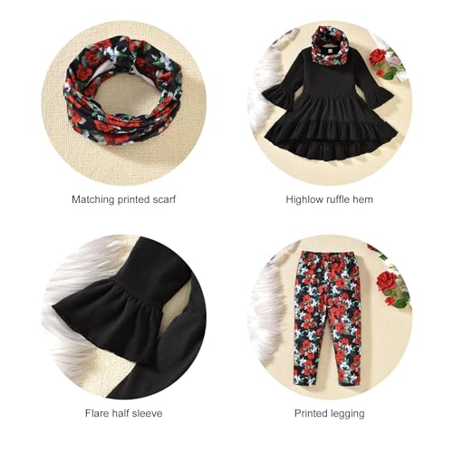 Image of fioukiay 6 Years Girl Fall Clothes Toddler Girl Winter Clothing Sets Little Kids Boutique Clothes