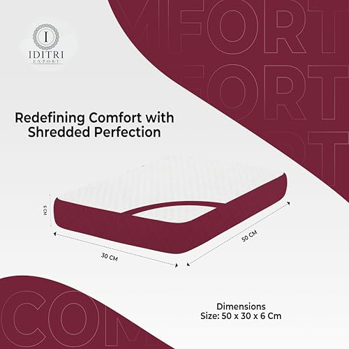 Image of Memory Foam Cervical Pillow Set of 2, Ergonomic Contour for Neck Pain Relief, Breathable Jacquard Fabric in White and Maroon, Orthopedic Bedding for Side,50x30x6 cm