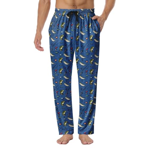SKYNORA Mens Pajama Pants, Soft Lounge Sleep Pants with Pockets Lightweight Long Pajama Bottoms for Men