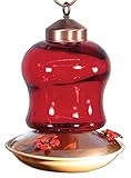 Audubon Red Glass Mini Lantern Hummingbird Feeder Model NAH6