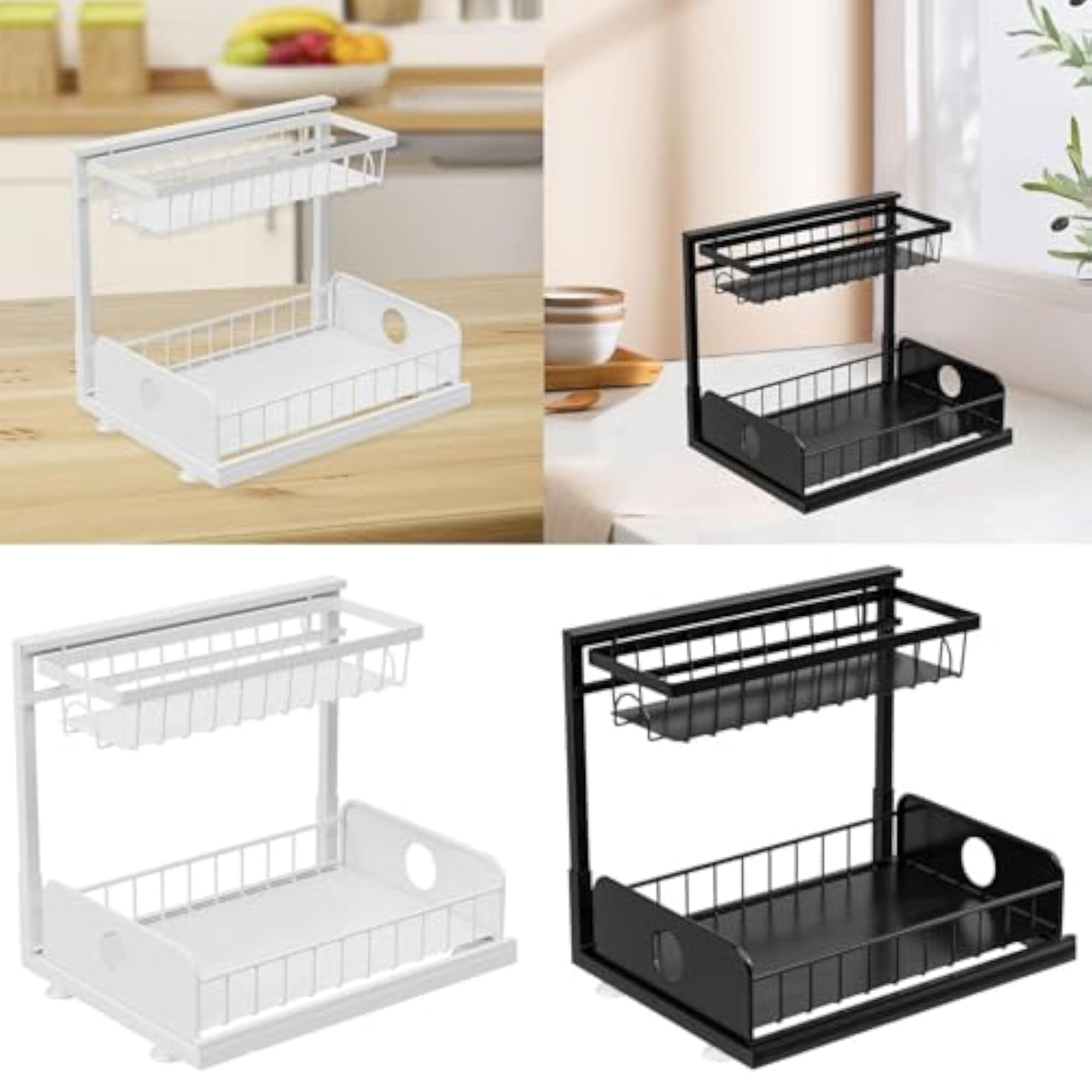 2-Tier Under Sink Storage Rack for Dorm & Office