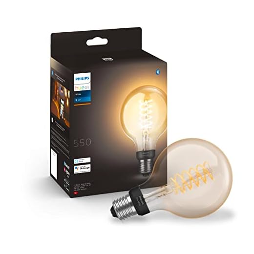 Philips Hue White Filament E27 LED Globe, dimmbar, Vintage Design, warmweißes Licht, steuerbar via App, kompatibel mit Amazon Alexa (Echo, Echo Dot)