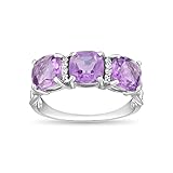 Stauer Women's Royal Amethyst Three Stone Ring 2.5 Carats Size 10