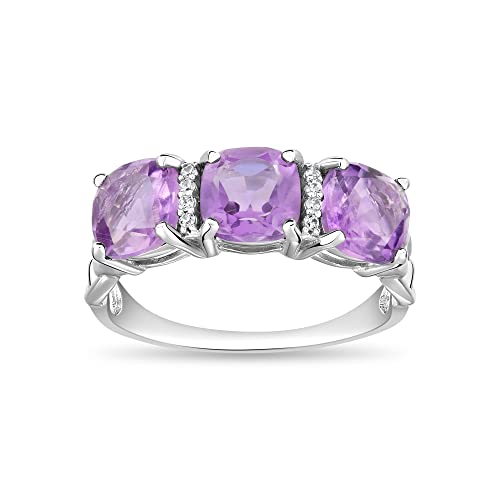 Stauer Women's Royal Amethyst Three Stone Ring 2.5 Carats Size 10 #TOP17