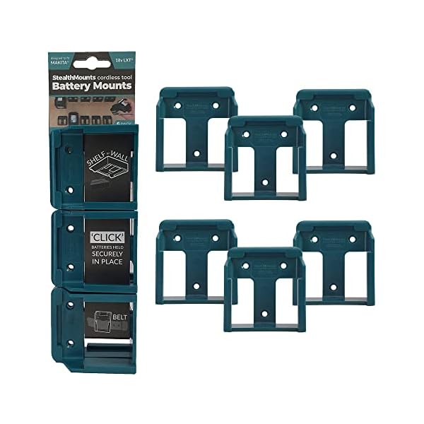 StealthMounts Makita Battery Holders 18v | Makita Battery Mounts for Makita 18v Power Tools| Blue Makita Battery Organizer