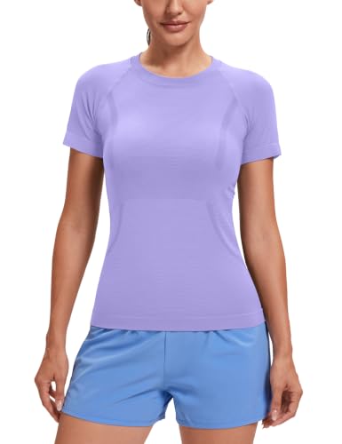 Image of MathCat Seamless Short Sleeve Workout Tops for Women