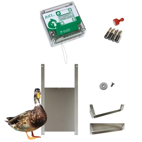 AXT-Electronic Set VSE 2 – Automatische Hühnerklappe VSE mit Batterien, integrierter Zeitschaltuhr, Ententür 30x40 AXT-Electronic Set VSE 2 – Automatische Hühnerklappe VSE mit Batterien, integrierter Zeitschaltuhr, Ententür 30x40