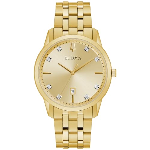 Bulova Men's Classic Diamond Sutton 3-Hand Quartz Watch, 40mm
