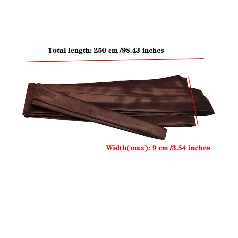 Women's Belt Wide All-Match Strap Imitation Silk Golden Black Tie Lace-up Waist Cover for Dress3