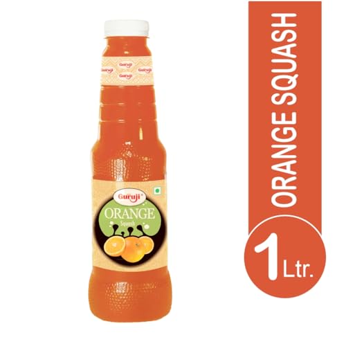 Image of Shree Guruji Orange Squash Instant Refreshing Syrup Drink for Summer 1 Litre | Tangy Orange Beverage Concentrate | Traditional Fruit Drink Mixer