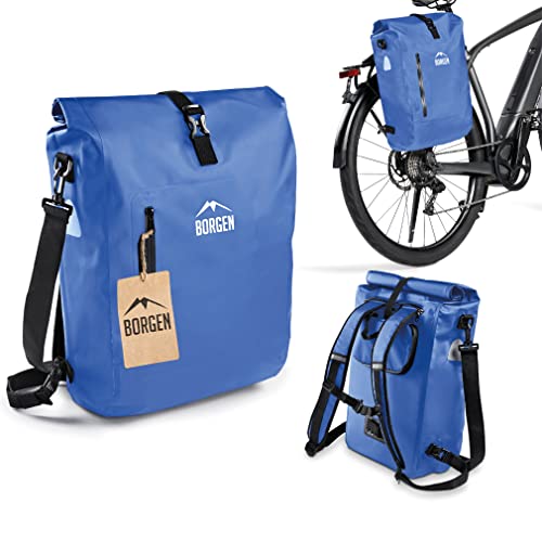 Borgen Borsa da bicicletta per portapacchi 3 in 1 zaino da bicicletta I Borsa a tracolla - combinata...