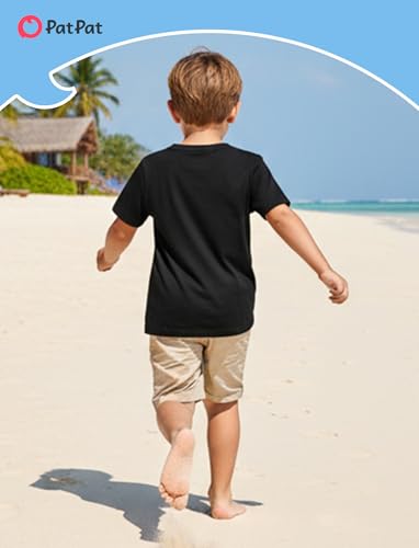 Image of PATPAT Family Matching Outfits Mommy and Me Dresses Hawaiian Tropical Vacation Beach Spaghetti Strap Dress and Shirt
