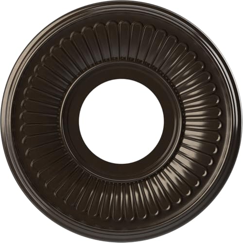 Image of Ekena Millwork CMP10BEERU Berkshire Thermoformed PVC Ceiling Medallion (Fits Canopies up to 4 1 /2 inch), 10 inchOD x 3 1 /2 inchID x 3 /4 inchP, Universal Metallic Rustic Mist