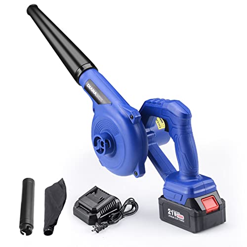 HYMOVO Leaf Blower Cordless with Battery and Charge, 2-in-1 Electric Handheld Mini Leaf Blower / Vacuum, 21V 4.0 Battery Powered Leaf Blowers for Lawn Care, Snow/Dust Blowing