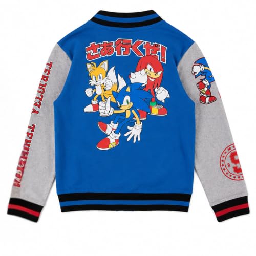 Image of SEGA Boys' Sonic The Hedgehog Varsity Jacket- Sonic, Tails, Shadow and Knuckles Little Boys Sizes 4-18