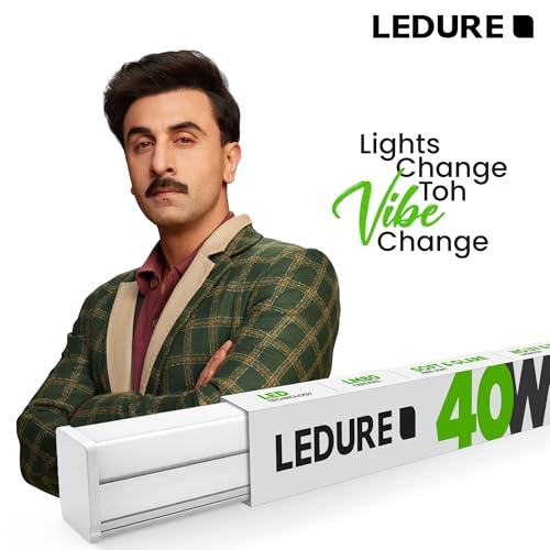 Image of LEDURE Comet 40W LED Batten Light 4 Feet | Pack of 20 | High Brightness 4000 Lumens | Warm White (3000K)| Wall Ceiling LED Tubelight for Home, Living Room, Bedroom, Study