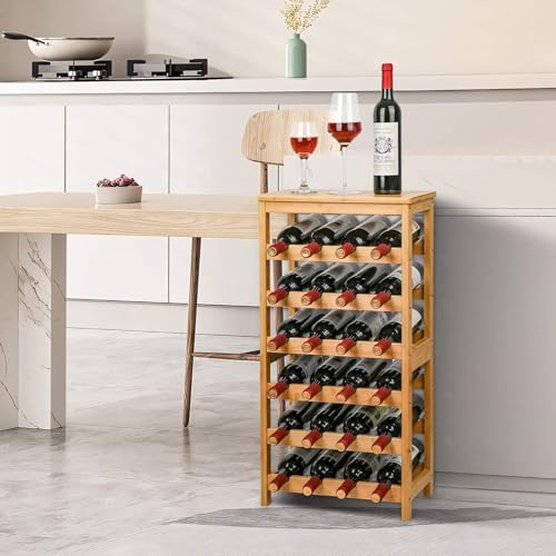 Soporte para 24 Botellas de Vino de Bambú Natural miniatura 2