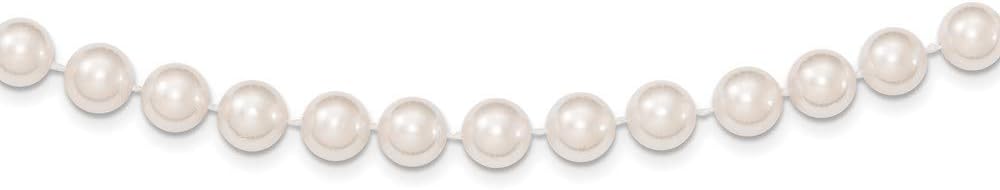 Chain Necklace 14K Yellow Gold Pearl Saltwater White 18 in 7.5 mm