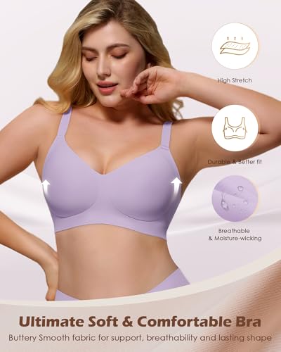 Image of As Fairy Womens Soft Comfortable No Underwire Bras V Neck Seamless Push Up Bralettes Full Coverage Tshirt Brassiere