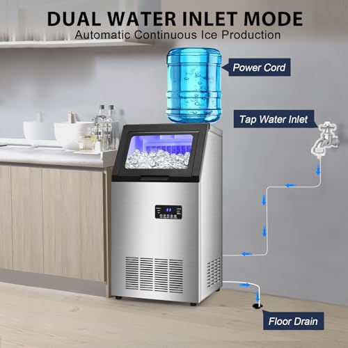 Máquina Fabricadora de Hielo Comercial 140LBS/24H Acero Inox miniatura 3
