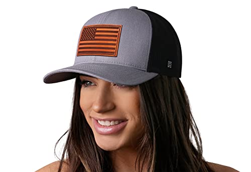 Image of HAKA American Flag Trucker Hat - USA Flag Mesh Snapback Cap for Men, Women & Golf, Patriotic Baseball Dad Hat