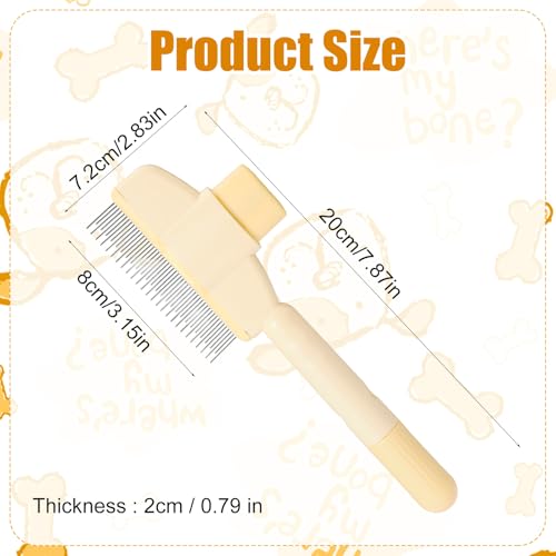 Image of Cat Flea Comb, Pet Hair Removal Brush with Release Button Cat Comb for Short & Long Hair Gentle Deshedding for Cats and Dogs Grooming Supplies (Yellow)