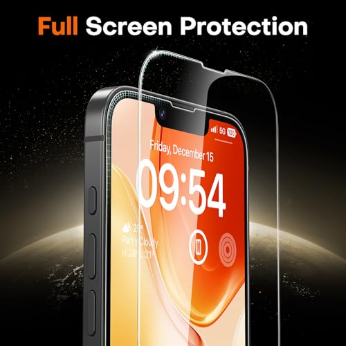 Image of TOCOL for iPhone 16e Screen Protector 9H Hardness Military Grade Shatterproof HD Tempered Glass Full Coverage Easy Installation Case Friendly 2 Pack
