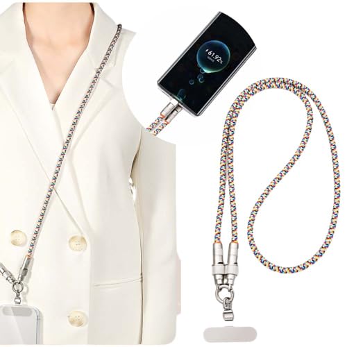 Turkalla Phone Lanyard Built-in USB-C to USB-C Fast Charging Cable, 2in1 Phone Crossbody Strap with 360° rotation Metal Tether Tab,4.1ft Phone Strap USB C Cable Lanyard (Type C)