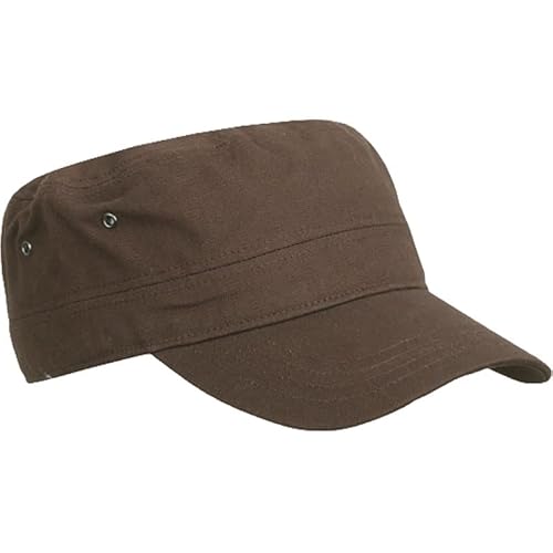 TEXXILLA Trooper Cap - Cooles Cap im Army-Stil aus strapazierfähigem Baumwoll-Canvas, Farbe:Dark Brown