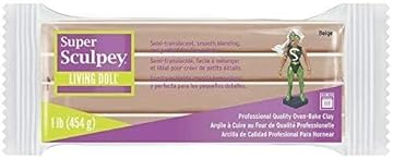 454g Super Sculpey Living Doll Beige - Soft Sculpting Modeling Polymer, Oven Bake Clay for All Advanced sculptors, Artists and Doll Makers