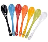 Material: Keramik. Hinter Porzellan Suppenlöffel Farben Keramik Dessert Kaffeelöffel Geschenk 12,7 cm lang 7 Stück