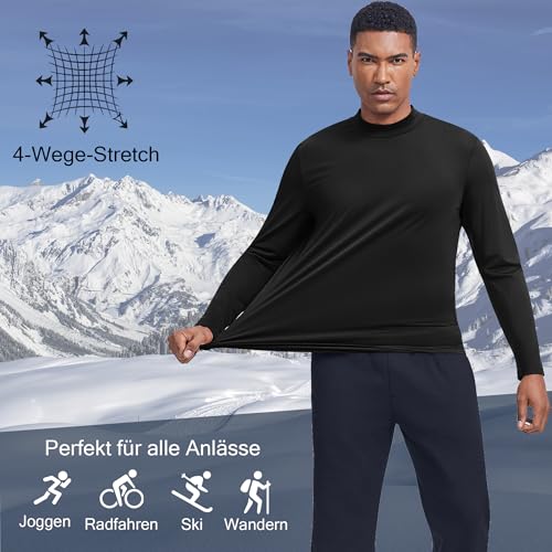 PINSPARK Camiseta Deportiva para Hombre, de Forro Polar, de Manga Larga, Funcional, de Secado rápido, para Correr al Aire Libre, de Entrenamiento físico, Ropa Interior de esquí, térmica. - imagen 5