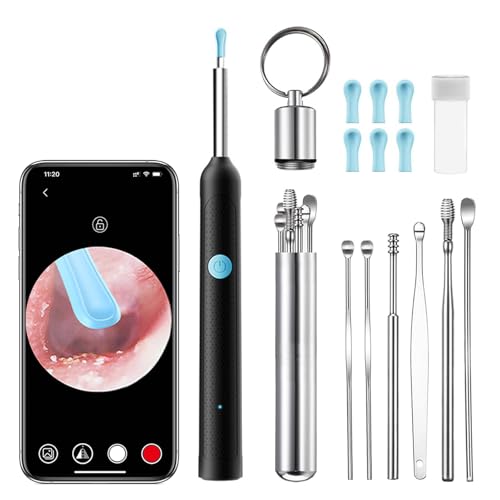 Ear Wax Removal Kit - Ear Cleaner with Camera with 1080P, Ear Wax Removal Tool with 6 LED Light, 6 Ear Pick, 10 Traditiona Ear Care Kits, Ear Camera for iOS & Android