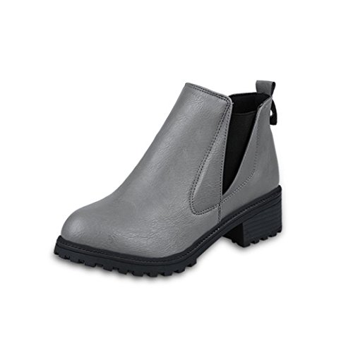 Zapatos de mujer Botas de mujer Botas cortas de mujer Botines Mujer Martín Zapatos Moda Vendimia Otoño invierno Casual Zapatos LMMVP (39, Gris)