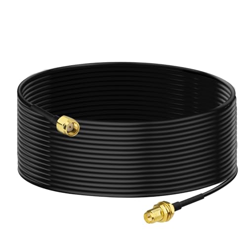 Bingfu Câble RP-SMA Rallonge Antenne WiFi 10m RG174 Mâle à Femelle Montage en Saillie pour...