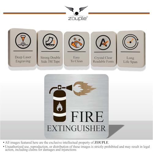 Image of Fire Extingusher Sign, 6x6 Inch, Durable Steel, Self-Adhesive