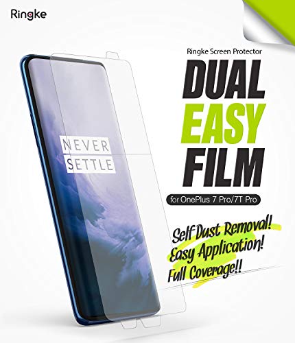 Image of Ringke PET Dual Easy Film Compatible With Oneplus 7 Pro /Oneplus 7T Pro High Resolution [Anti-Smudge Coating] Polyethylene Terephthalate Easy Application Case Friendly Screen Protector