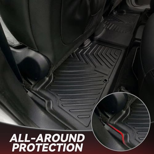 Image of YITAMOTOR Floor Mats for Kia Telluride All Weather 2025-2020 7 or 8 Seater | Custom Fit TPE Rubber Mat, Kia Telluride Accessories Floor Liners Full Set, 1st & 2nd & 3rd Row & Backrest Mat & Cargo Liner