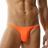 TADUANO Men's Underwear Bikini Briefs Mini Low Rise Fashion Sport Stretchy Thin Breathable Sexy Orange