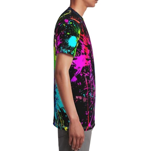 Neon Splatter Ink Shirts Boys Girls Graphic T Shirt Novelty Kids Youth Short Sleeve Print Tees Top3