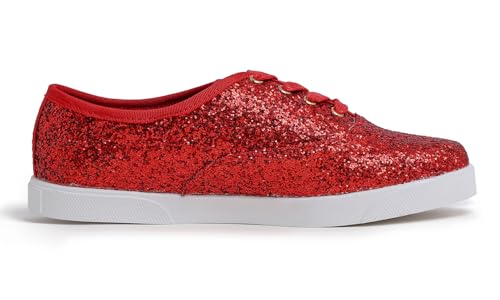 Image of FEVERSOLE Women's Fashion Dress Sneakers Party Bling Casual Flats Embellished Shoes