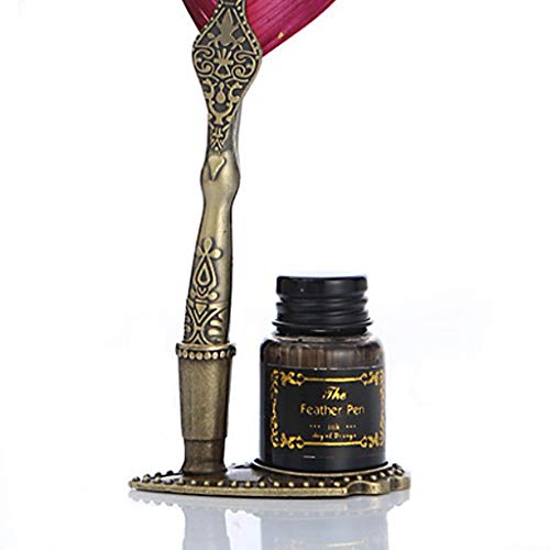 Stylo-plume de calligraphie vintage luxe avec plume dorée pour écriture cursive - 4