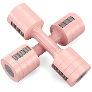 EAST MOUNT Adjustable Dumbbells 5 lb Dumbbells Set of 2 / Pair 10 lb Total Free Weights 6 in 1 Women Hand Weights for Home,Office,Gym Exercise Training 2lb 3lb 4lb 5lb Fast Adjust