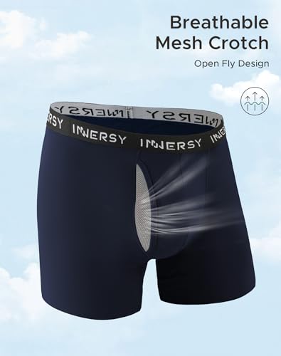INNERSY Men's Big and Tall Boxer Briefs Cotton Moisture Wicking Underwear 4-Pack(Dark Retro, XX-Large)