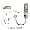 E27 Light Socket Extender Adapter All Direction Extension Adapter Extender Plug in Lamp Socket with On/Off Switch(No Bulb),11.02 Inch Extension,10A,110-220V,White