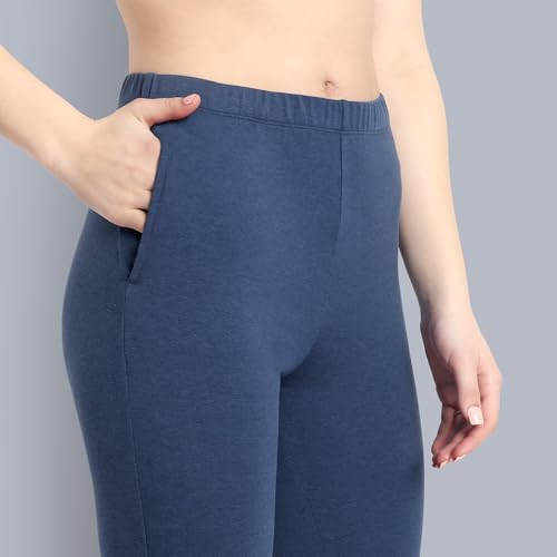 Image of ONE SKY Women Full Length Leggings | Cotton Modal Spandex Blend | High Waist Stretchable & Bio-Washed Fabric | Colour-Lock Technology | Comfortable Leggings for Women
