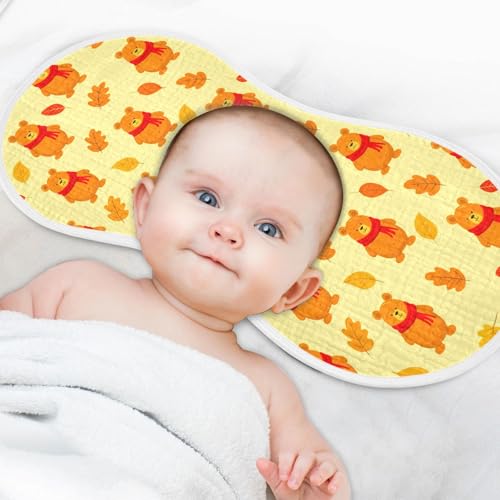 Autumn Bears Pattern Muslin Baby Burp Cloths - Super Absorbent and Soft Burping Rags - Cotton Burp Clothes Set for Boys and Girls, 2 Pack4
