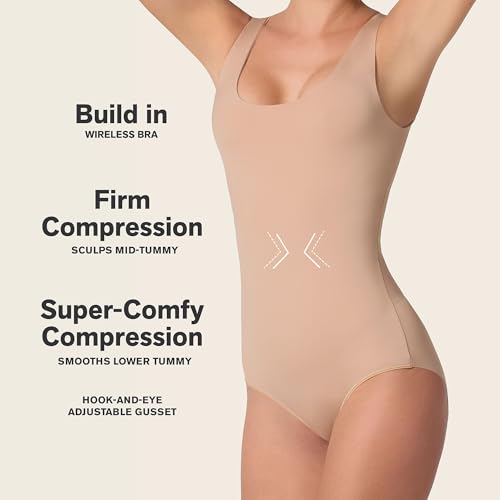 Leonisa Shapewear for Women Bare Boldly Plunge Classic Sleeveless Shaper Bodysuit2